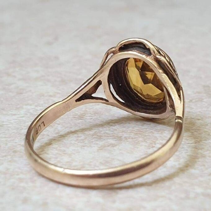 Vibrant Synthetic Yellow Sapphire in 9ct Gold, a UK N or a US 7