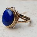 Lovely Lapis Lazuli Solitaire Ring in 9ct Gold, a UK L 1/2 or a US 6 1/4.