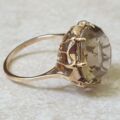 Fancy Round Quartz Solitaire Ring in 9ct Gold, a UK N or a US 7