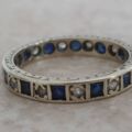 Sapphire and Spinel Full Eternity Ring in 9ct Gold, a UK M or a US 6 1/2