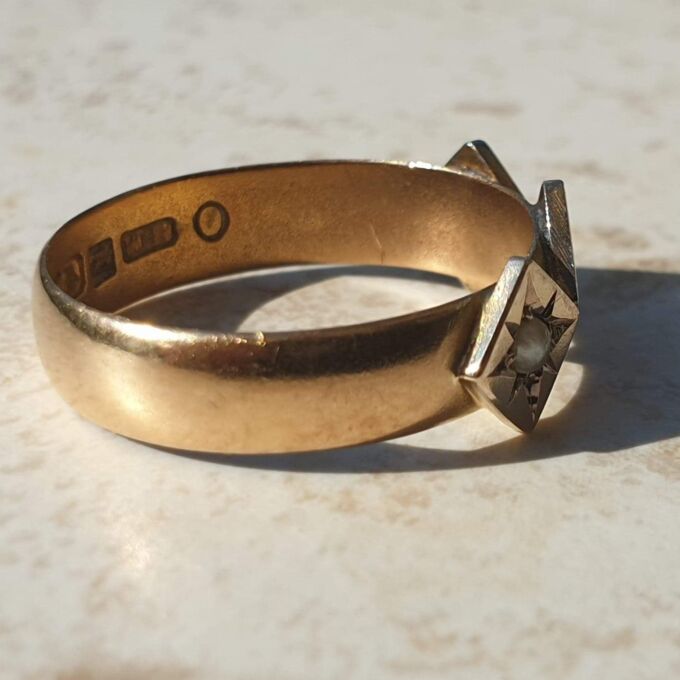 Antique Pearl and Paste Ring in 9ct and 22ct Gold.