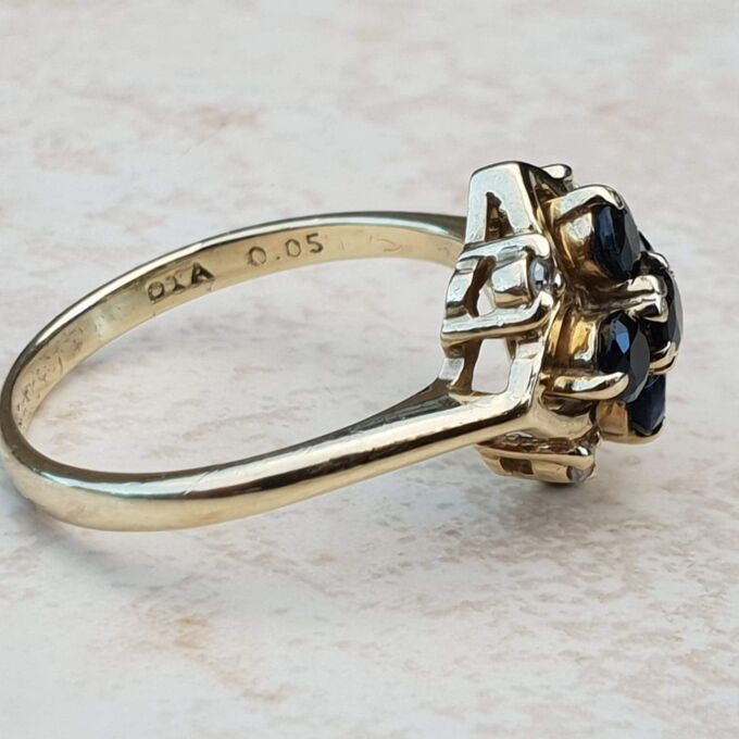 Sapphire and Diamond Ring in 9ct Gold