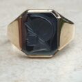 Hematite Centurion Intaglio Signet Ring in 9ct Gold,  a UK O 1/2 or a US 7 3/4.