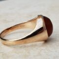 Cabochon Carnelian Signet Ring in 9ct Gold, a UK L 1/2 or a US 6 1/2.