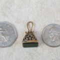 Bloodstone Fixed Fob Pendant in 9ct Gold.