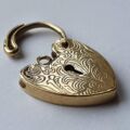 Engraved Heart Padlock in 9ct Yellow Gold