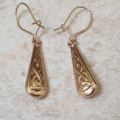 Celtic Design Drop Earrings in 9ct Gold.