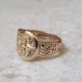 Ornate Wide Buckle Ring in 9ct Gold.