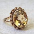 Citrine Solitaire Ring in 9ct Gold, a UK L 1/2-M or a US 6 1/4-6 1/2