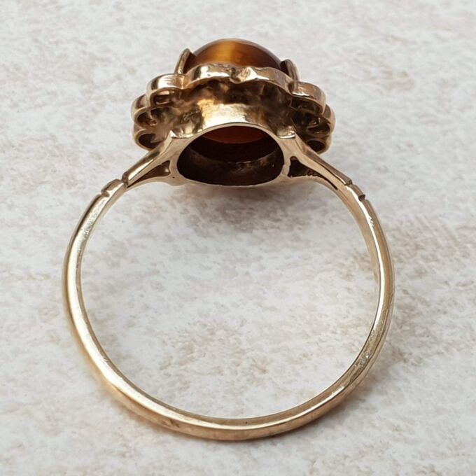 Fancy Tigers Eye Ring in 9ct Gold, a UK L or a US 6.