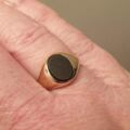 Oval Bloodstone Signet Ring in 9ct Gold, a UK M 1/2 or a US 6 3/4