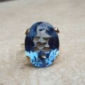 Enormous Synthetic Blue Spinel Kapow Ring in 9ct Gold, a UK K or a US 5 1/2.