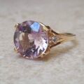 Pale Amethyst and White Topaz Ring in 9ct Gold, a UK K 1/2 or a US 5 3/4
