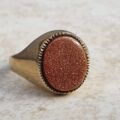 Goldstone Signet Ring in 9ct Gold.