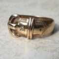 Diamond Set Buckle Ring in 9ct Gold, a UK S or a US 9 1/2.