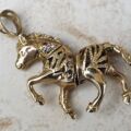 Horse or Pony Pendant with Rubies and Sapphires in 9ct Gold
