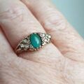 Chrysoprase and Diamond Ring I  9ct Gold, a UK N or a US 7