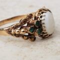 Sale – Opal and Chrysoprase Ring in 9ct Gold, a UK size N or a US 7 1/4.