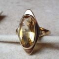 Large Citrine Frame Ring in 9ct Gold, a UK K or a US 5 1/2