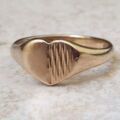 Heart Signet Ring in 9ct Gold, a UK L 1/2 or a US 6 1/4