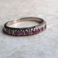 Ruby Half Eternity Stacking Band in 18ct White Gold