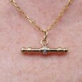 T Bar Pendant with Diamond Accents in 9ct Gold