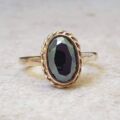 Hematite Solitaire Ring in 9ct Gold.