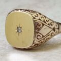 Big Ornate Signet Ring in 9ct Gold, a UK size V or a US 11.