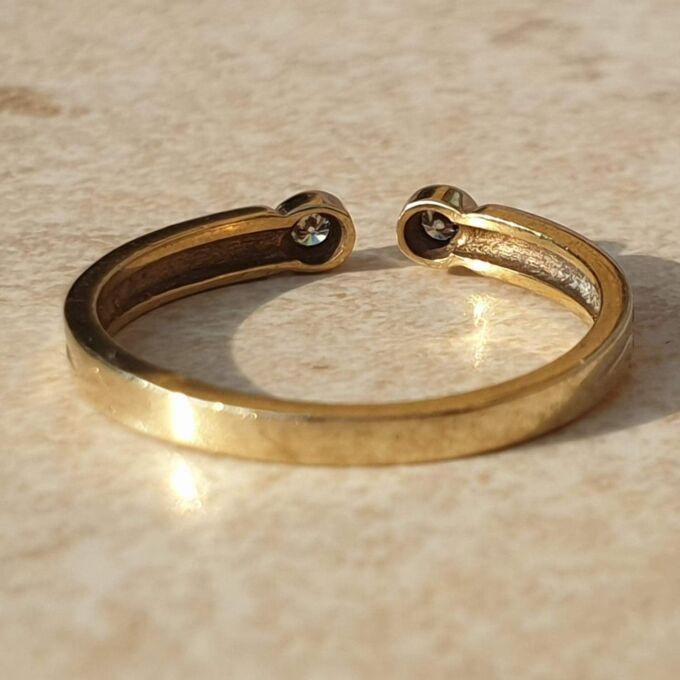 Diamond Set Torque Ring in 9ct Gold,  a UK M 1/2 or a US 6 3/4.