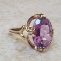 Reserved – Oval Amethyst Solitaire Ring in 9ct Gold.