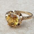 Citrine Solitaire Ring in 9ct Gold, a UK O or a US 7 1/2.