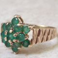 Emerald Cluster Ring in 9ct Gold.
