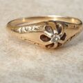 Diamond Solitaire Ring in 10K Gold,  a UK N or a US 7.