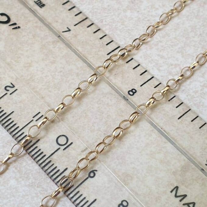 Large Oval Link Belcher or Rolo Chain in 9ct Gold, 20 inches.