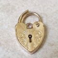 Engraved Fully Working Heart Padlock in 9ct Gold