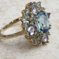 Reserved – Multistone Dress Ring in 9ct Gold,  a UK M 1/2 or a US 6 3/4.