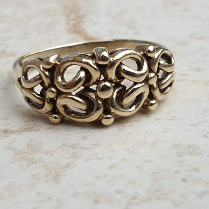 Fancy Knot Ring in 9ct Gold,  a UK K 1/2 or a US 5 3/4.