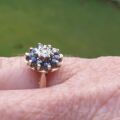 Sapphire and Diamond Cluster Ring in9ct Gold, a UK J 1/2 or a US 5 1/4