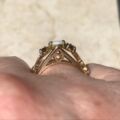 Sale – Ornate Opal and Garnet 9ct Gold Ring, a UK L 1/2 or a US 6 1/4.