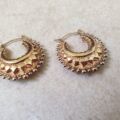 Fancy Ornate Creole Gypsy Earrings in 9ct Gold