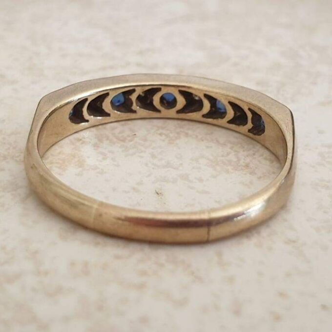 Sapphire and Diamond Stacking band Ring in 9ct gold, a UK R or a US 9.