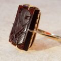 Bold Carnelian Cameo Ring in 9ct Gold, a UK K or a US 5 1/2.