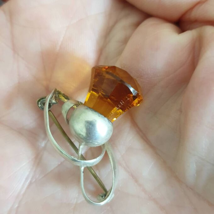 Charles Horner Style Thistle Brooch in Sterling Silver