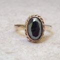 Hematite Solitaire Ring in 9ct Gold.