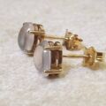 Oval Moonstone Stud Earings in 9ct Gold