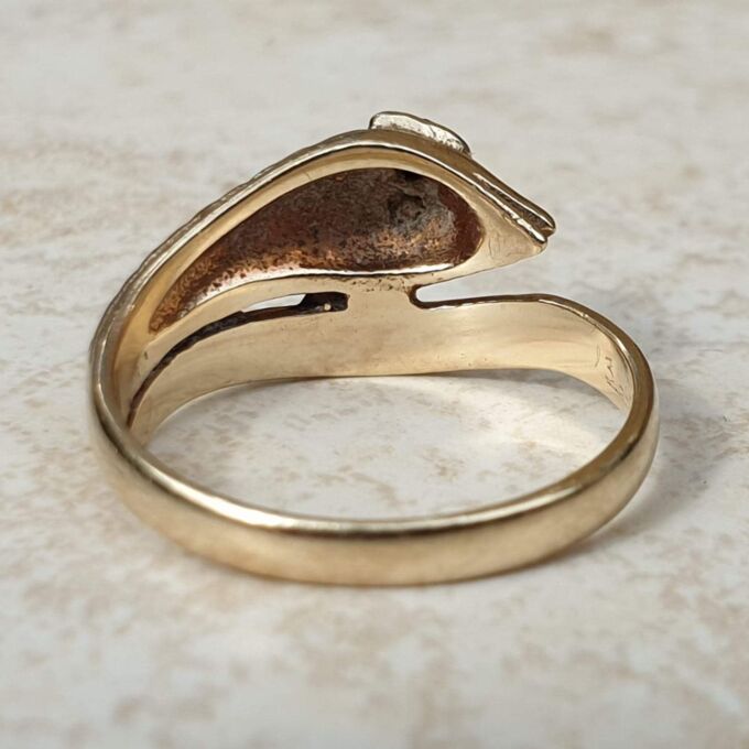 Snake Ring in 9ct Gold,  a UK L or a US 6.