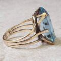 Synthetic Blue Spinel Solitaire Ring in 9ct Gold.