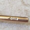 Vintage Heavy Plain T Bar Fob Pendant in 9ct Gold.