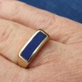 Lapis Lazuli Signet Ring in 9ct Gold, a UK L 1/2 or a US 6 1/4