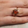 Madeira Citrine Oval Solitaire Ring in 9ct Gold,  a UK P 1/2 or a US 8.